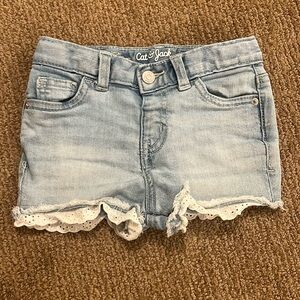 Cat & Jack Denim Shorts with Lace Hem